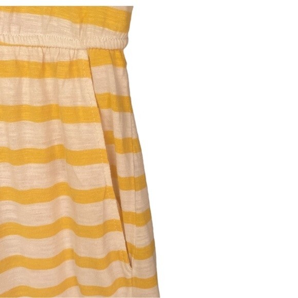 H&M Yellow and White Striped Jersey Dress - Elastic Waist - Size Medium - Picture 5 of 12